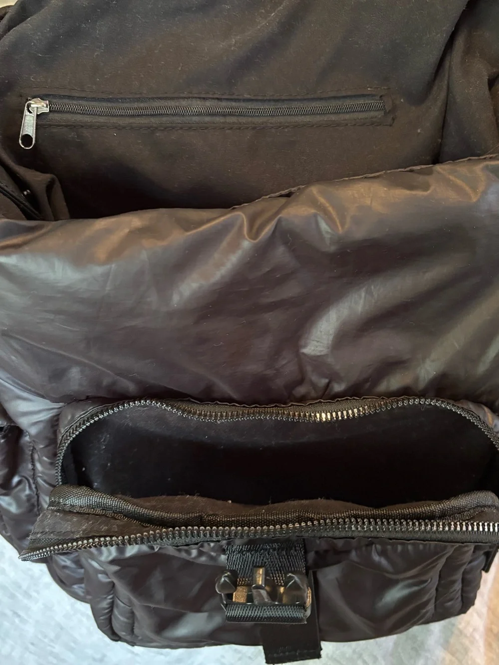 Black Puffy Backpack